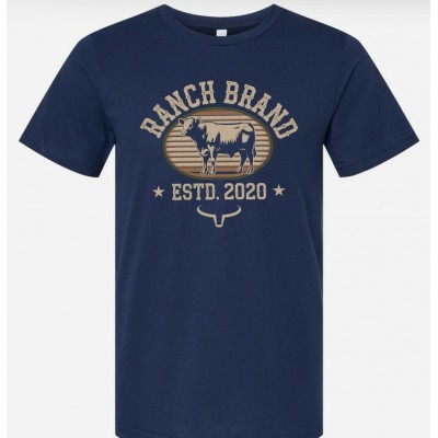 RANCH BRAND - T-Shirt Bull - Bleu Marine