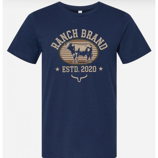 RANCH BRAND - T-Shirt Bull - Bleu Marine