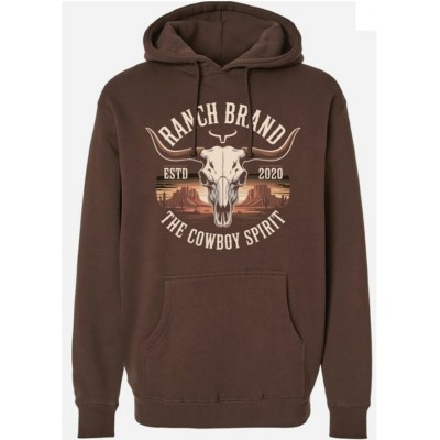 RANCH BRAND - Hoodie unisexe Skull Canyon - Brun