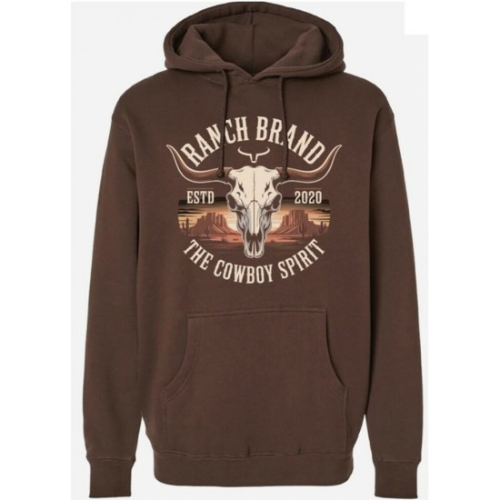 RANCH BRAND - Hoodie unisexe Skull Canyon - Brun