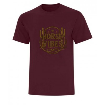 HORSE VIBES - T-Shirt Lasso Unisexe - Bourgogne