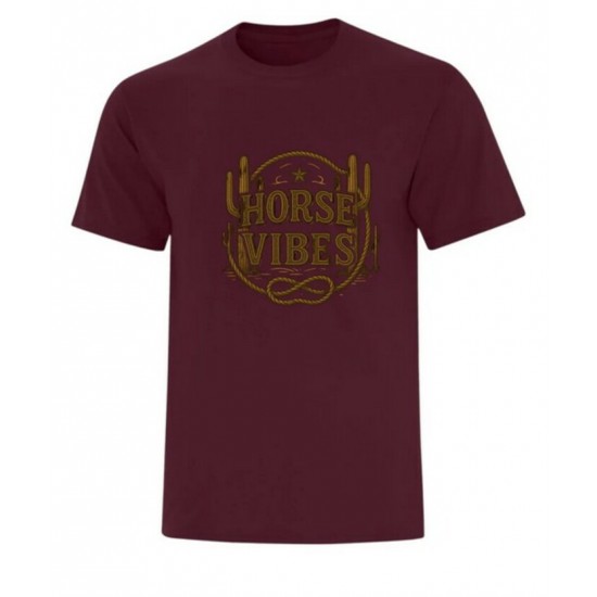 HORSE VIBES - T-Shirt Lasso Unisexe - Bourgogne