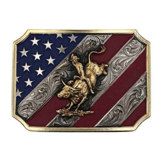 MONTANA SILVERSMITH - Boucle de ceinture Patriot Bull Rider
