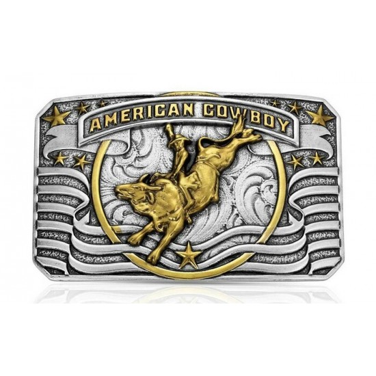 MONTANA SILVERSMITH - Boucle de ceinture American Cowboy Bull Rider