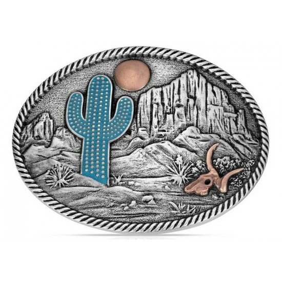 MONTANA SILVERSMITH - Boucle de ceinture Desert Moon Cactus