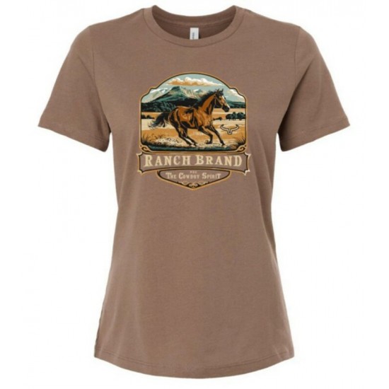 RANCH BRAND - T-shirt Femme Horse 6 Brun