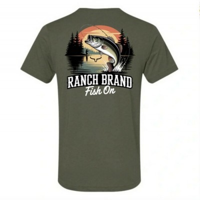 RANCH BRAND - T-Shirt Homme Fish On 2 Army