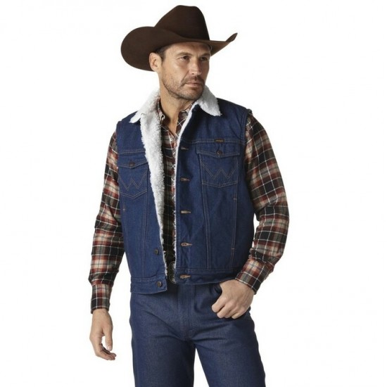 Wrangler® - Veste en denim doublé sherpa - Homme