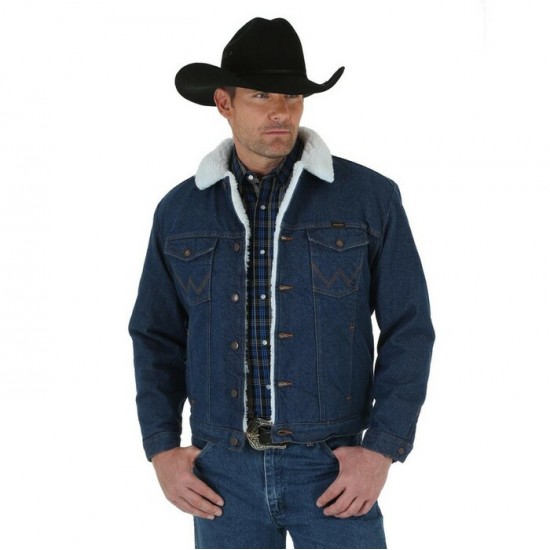 Wrangler® - Veste en denim doublé sherpa - Homme