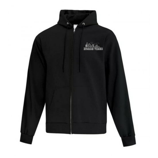HORSE VIBES - Hoodie Zip Family Ranch - Noir