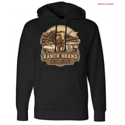 RANCH BRAND - Hoodie Unisexe Cattle 3 - Noir