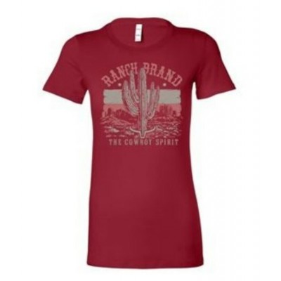 RANCH BRAND - T-Shirt Femme Cactus 3 - Rouge