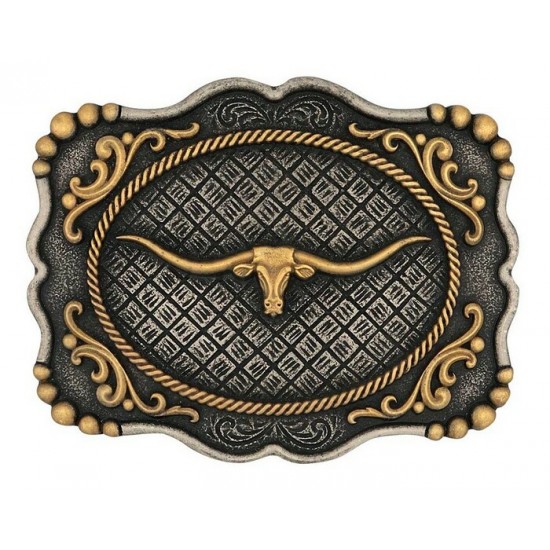 MONTANA SILVERSMITH - Boucle de ceinture Framed Longhorn 