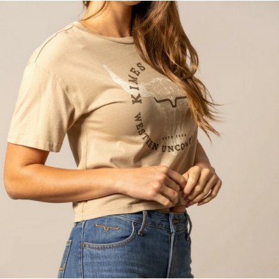 KIMES RANCH - T-Shirt Bison Skull Tan