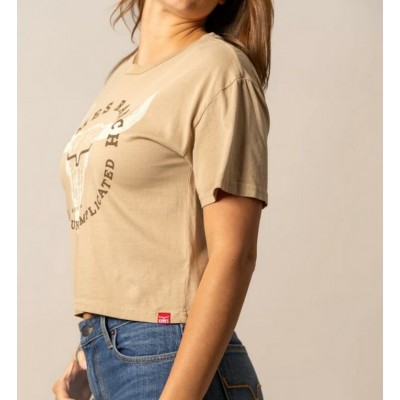 KIMES RANCH - T-Shirt Bison Skull Tan