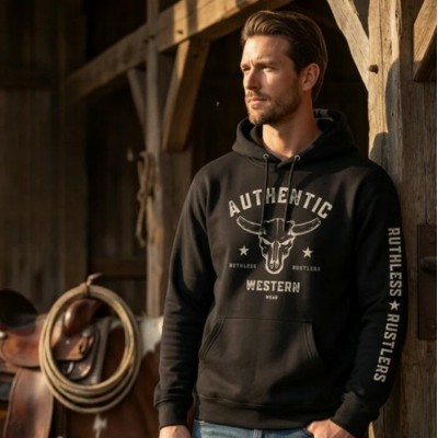 RUTHLESS RUSTLERS - Hoodie Authentic pour Homme - Noir