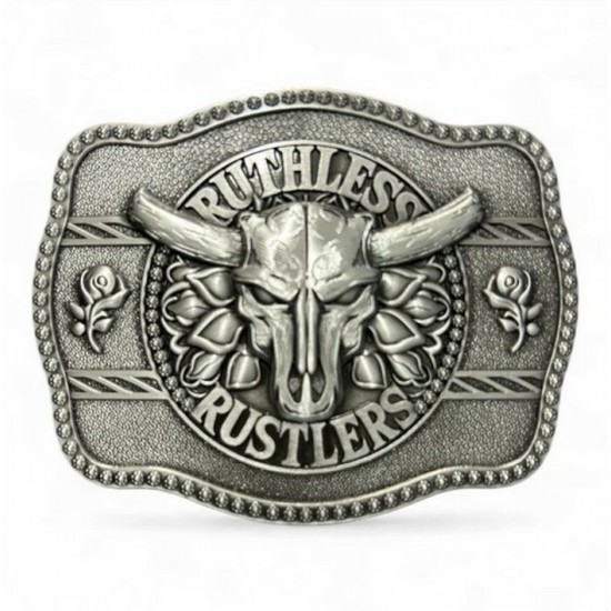 RUTHLESS RUSTLERS - Boucle de Ceinture Wild Rose - Argent Antique