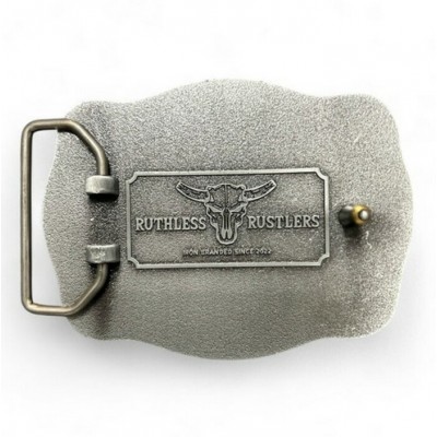 RUTHLESS RUSTLERS - Boucle de Ceinture Wild Rose - Argent Antique