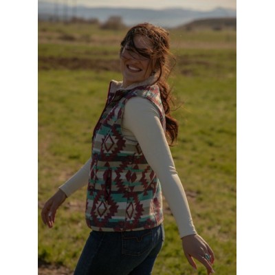 MONTANACO - Gilet Aztec avec Doublure Sherpa