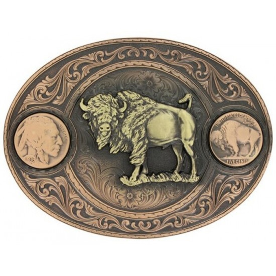 MONTANA SILVERSMITH - Boucle de ceinture Buffalo Indian Head
