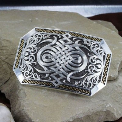 MONTANA SILVERSMITH - Boucle de ceinture Antiqued Two Tone Celtic Knot