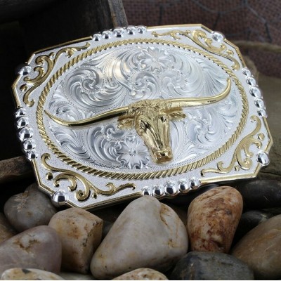MONTANA SILVERSMITH - Boucle de ceinture Two-tone Cowboy Cameo