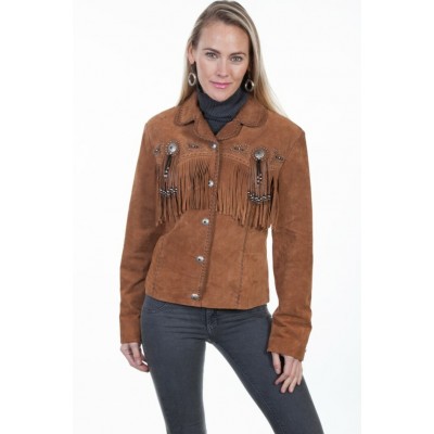 SCULLY - Veste à Franges pour Femme - Cannelle
