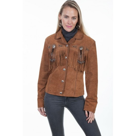 SCULLY - Veste à Franges pour Femme - Cannelle