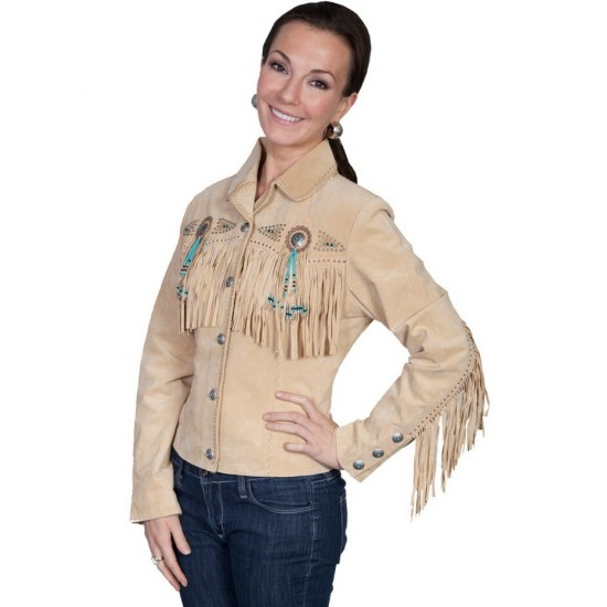 SCULLY - Veste à Franges pour Femme - Chamois Boar