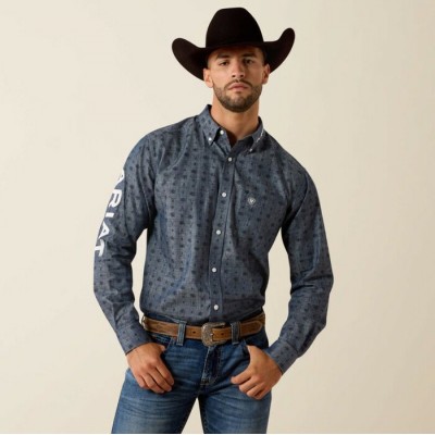 ARIAT - Chemise Team Wael - Bleu Steerhead