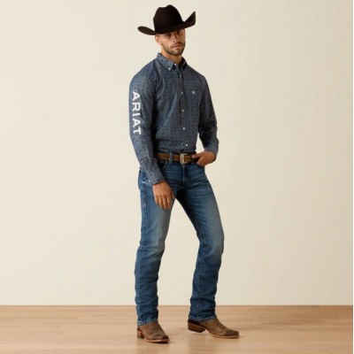 ARIAT - Chemise Team Wael - Bleu Steerhead