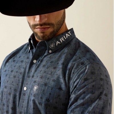 ARIAT - Chemise Team Wael - Bleu Steerhead