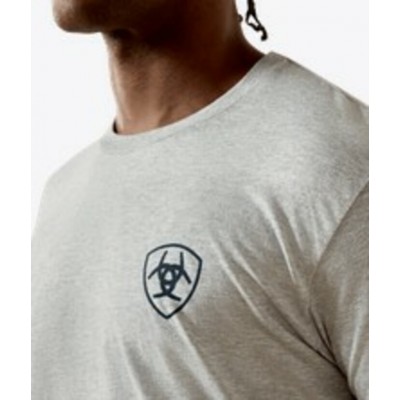 ARIAT - T-shirt avec Badge Bannière - Gris