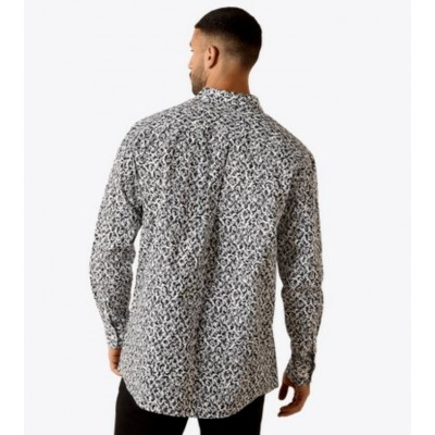 ARIAT - Chemise Team Janson Coupe Classique - Gris et Blanc