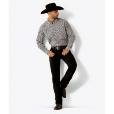 ARIAT - Chemise Team Janson Coupe Classique - Gris et Blanc