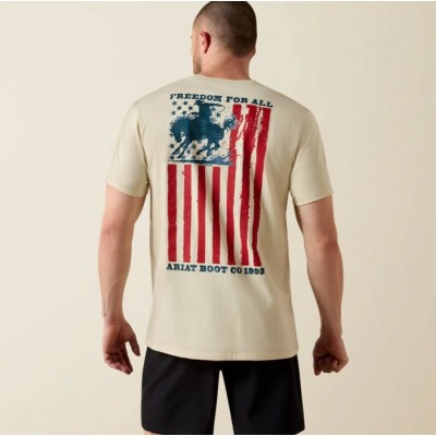 ARIAT - T-Shirt Liberté Divisée Peinte - Naturel