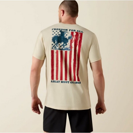 ARIAT - T-Shirt Liberté Divisée Peinte - Naturel