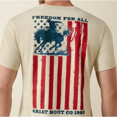 ARIAT - T-Shirt Liberté Divisée Peinte - Naturel