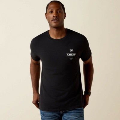 ARIAT - T-Shirt Wooden Diamond Flag - Noir