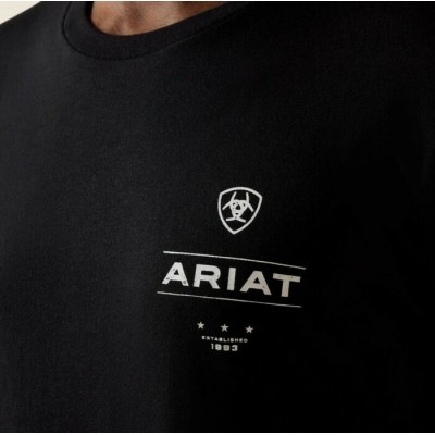 ARIAT - T-Shirt Wooden Diamond Flag - Noir