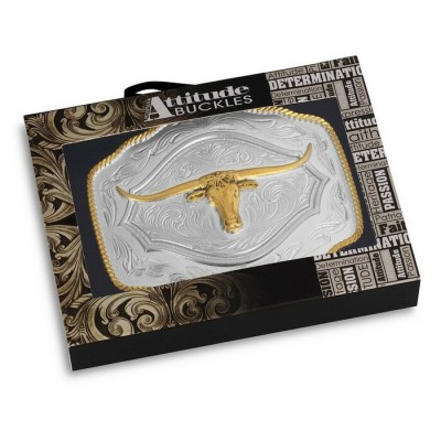 MONTANA SILVERSMITH - Boucle de ceinture On the Range Longhorn