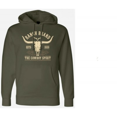 RANCH BRAND - Hoodie Unisexe Skull 8 - Army