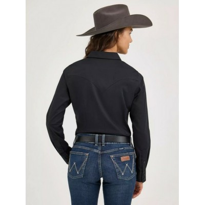 Wrangler® - Chemise Sierra Western Slim à Boutons - Noir