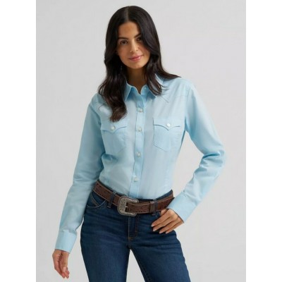 Wrangler® - Chemise Sierra Western Slim à Boutons - Bleu