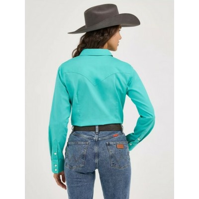 Wrangler® - Chemise Sierra Western Slim à Boutons - Turquoise