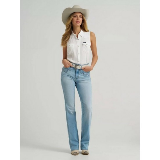 Wrangler® - Jeans Bailey Taille Haute à Coupe Bootcut Orné