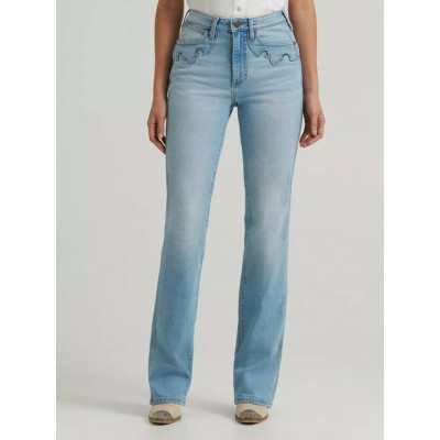Wrangler® - Jeans Bailey Taille Haute à Coupe Bootcut Orné