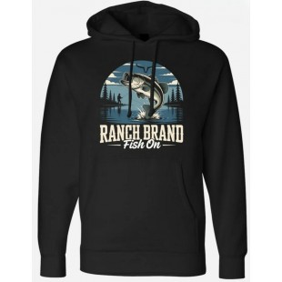 RANCH BRAND - Hoodie Unisexe Fish On 4 - Noir