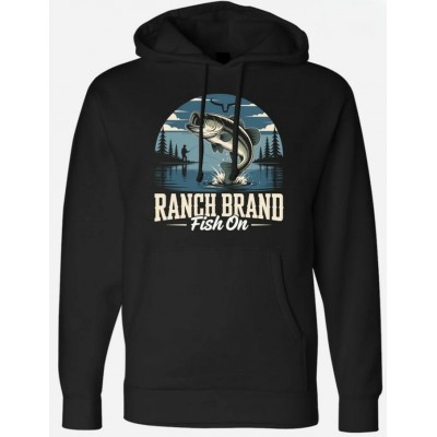 RANCH BRAND - Hoodie Unisexe Fish On 4 - Noir