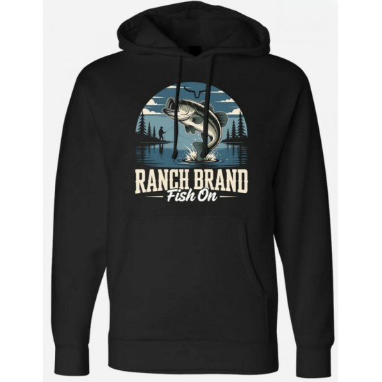 RANCH BRAND - Hoodie Unisexe Fish On 4 - Noir